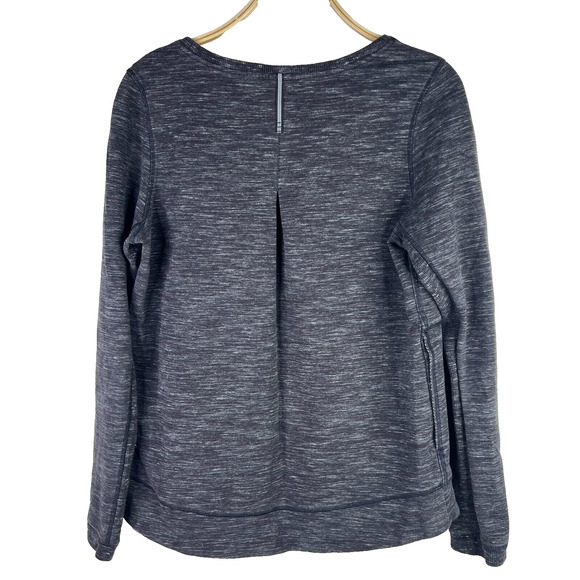 Lululemon Exhalation Pullover II Heathered Marled Gray Size 10 Crewneck Pockets - Picture 2 of 8